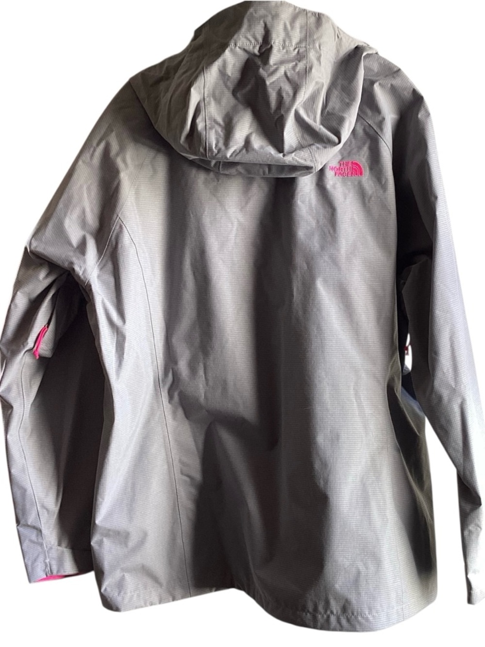 The North Face Women's Light Gray Waterproof Hooded Jacket with Pink Accents - Picture 5 of 11